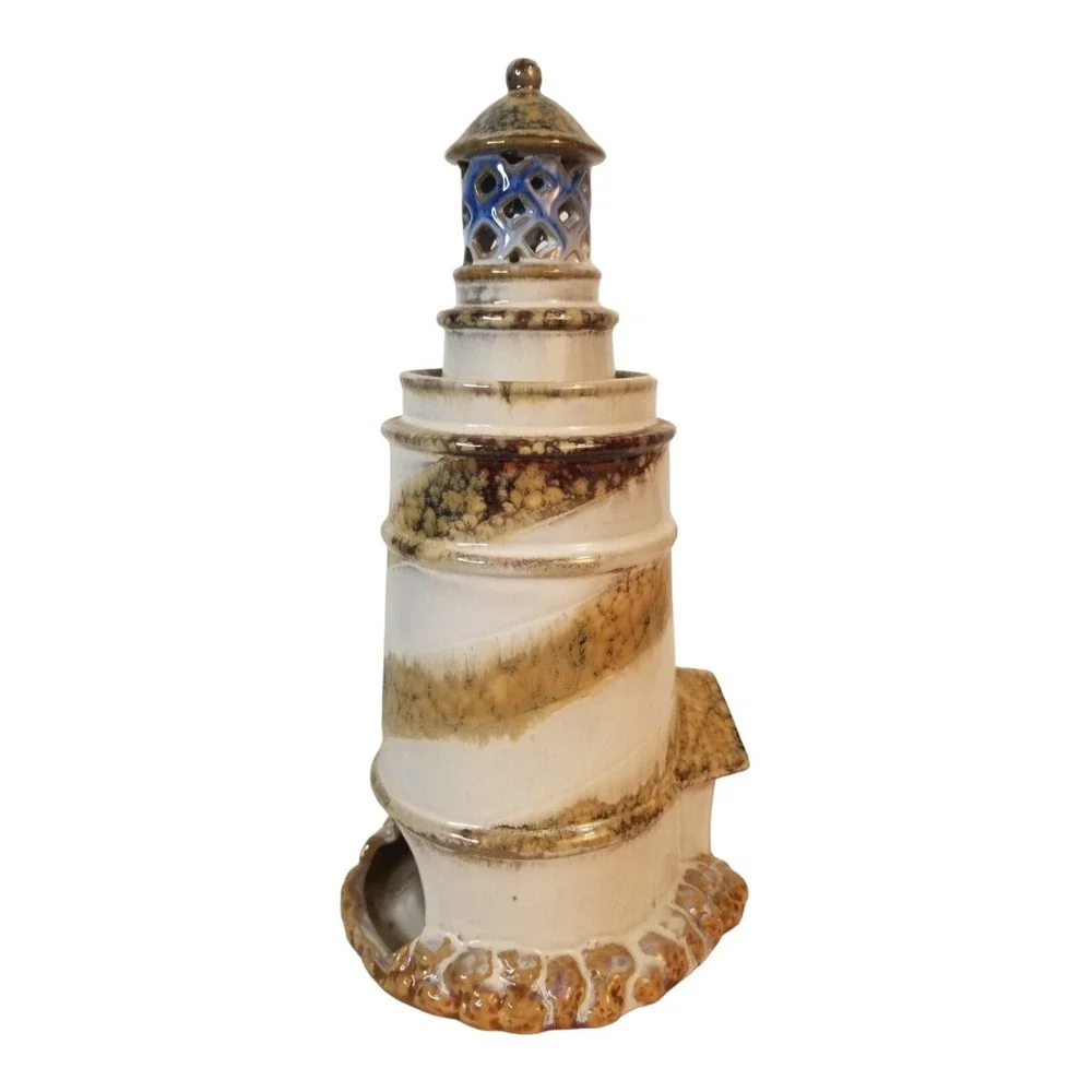 Vintage LIGHTHOUSE Tealight Candle Holder Nautical Decor UNIQUE ESTATE FIND